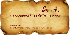 Szabadszállási Andor névjegykártya